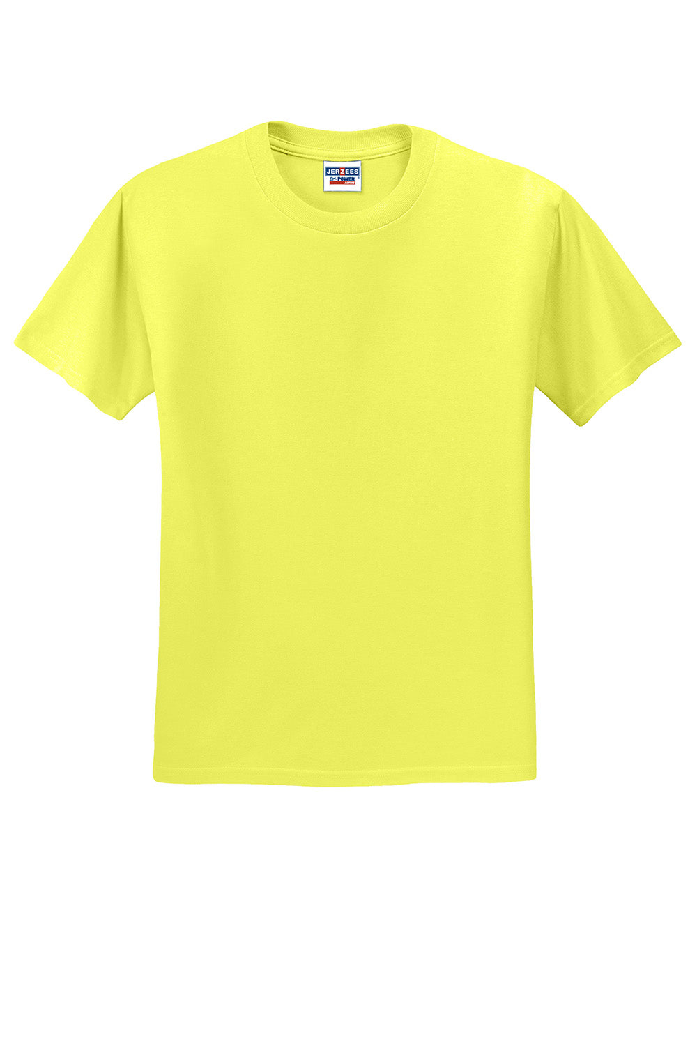 Jerzees 29M/29MR/29MT Mens Dri-Power Moisture Wicking Short Sleeve Crewneck T-Shirt Neon Yellow Flat Front