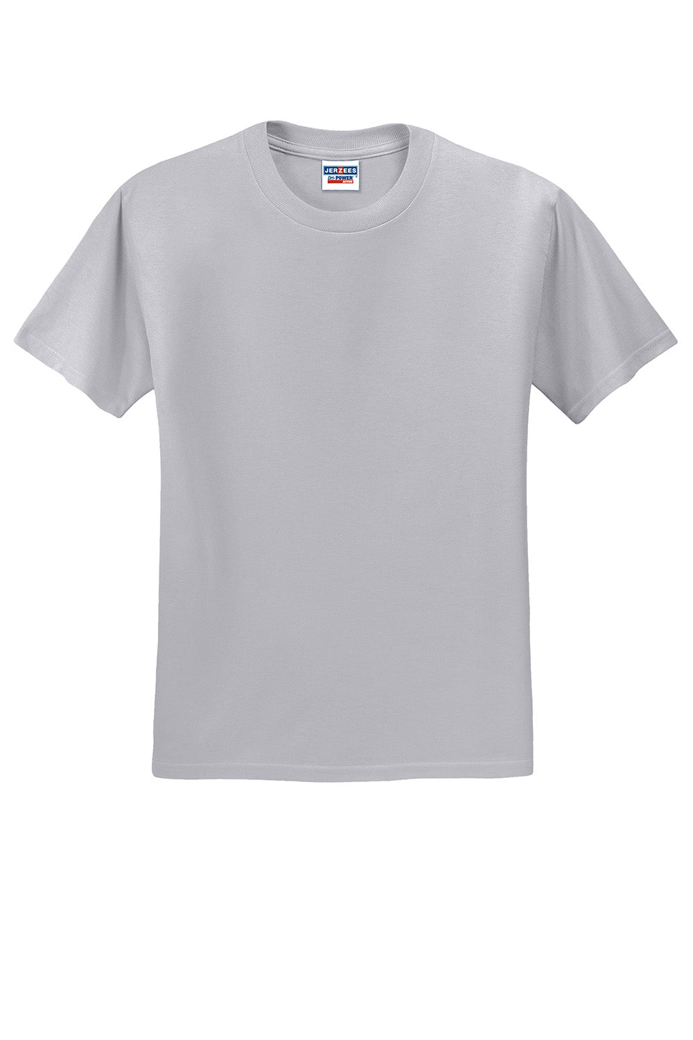 Jerzees 29M/29MR/29MT Mens Dri-Power Moisture Wicking Short Sleeve Crewneck T-Shirt Silver Grey Flat Front