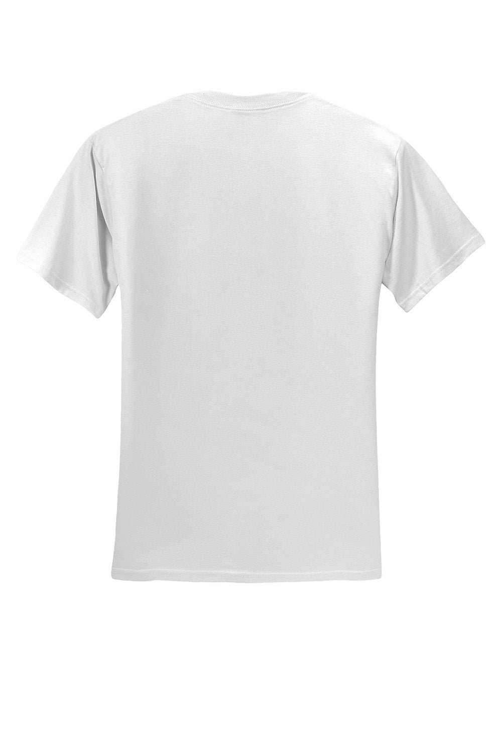 Jerzees 29M/29MR/29MT Mens Dri-Power Moisture Wicking Short Sleeve Crewneck T-Shirt White Flat Back