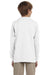 Jerzees 29BL/29BLR Youth Dri-Power Moisture Wicking Long Sleeve Crewneck T-Shirt White Model Back