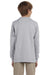 Jerzees 29BL/29BLR Youth Dri-Power Moisture Wicking Long Sleeve Crewneck T-Shirt Oxford Grey Model Back