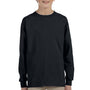 Jerzees Youth Dri-Power Moisture Wicking Long Sleeve Crewneck T-Shirt - Black