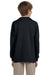 Jerzees 29BL/29BLR Youth Dri-Power Moisture Wicking Long Sleeve Crewneck T-Shirt Black Model Back