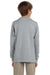 Jerzees 29BL/29BLR Youth Dri-Power Moisture Wicking Long Sleeve Crewneck T-Shirt Heather Grey Model Back