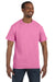 Jerzees 29M/29MR/29MT Mens Dri-Power Moisture Wicking Short Sleeve Crewneck T-Shirt Azalea Pink Model Front