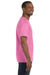 Jerzees 29M/29MR/29MT Mens Dri-Power Moisture Wicking Short Sleeve Crewneck T-Shirt Azalea Pink Model Side