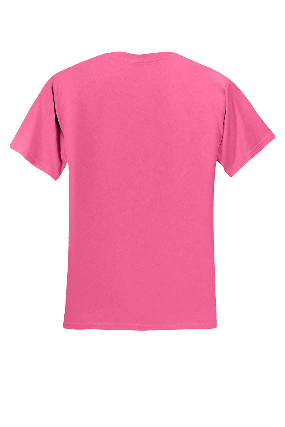 Jerzees 29M/29MR/29MT Mens Dri-Power Moisture Wicking Short Sleeve Crewneck T-Shirt Neon Pink Flat Back