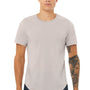 Bella + Canvas Mens Curved Hem Short Sleeve Crewneck T-Shirt - Heather Cool Grey