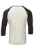 Threadfast Apparel 302G Mens 3/4 Sleeve Crewneck T-Shirt Cream/Black Flat Back