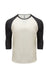 Threadfast Apparel 302G Mens 3/4 Sleeve Crewneck T-Shirt Cream/Black Flat Front