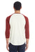 Threadfast Apparel 302G Mens 3/4 Sleeve Crewneck T-Shirt Cream/Cardinal Red Model Back