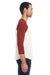 Threadfast Apparel 302G Mens 3/4 Sleeve Crewneck T-Shirt Cream/Cardinal Red Model Side