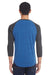 Threadfast Apparel 302G Mens 3/4 Sleeve Crewneck T-Shirt Royal Blue/Black Model Back