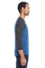 Threadfast Apparel 302G Mens 3/4 Sleeve Crewneck T-Shirt Royal Blue/Black Model Side