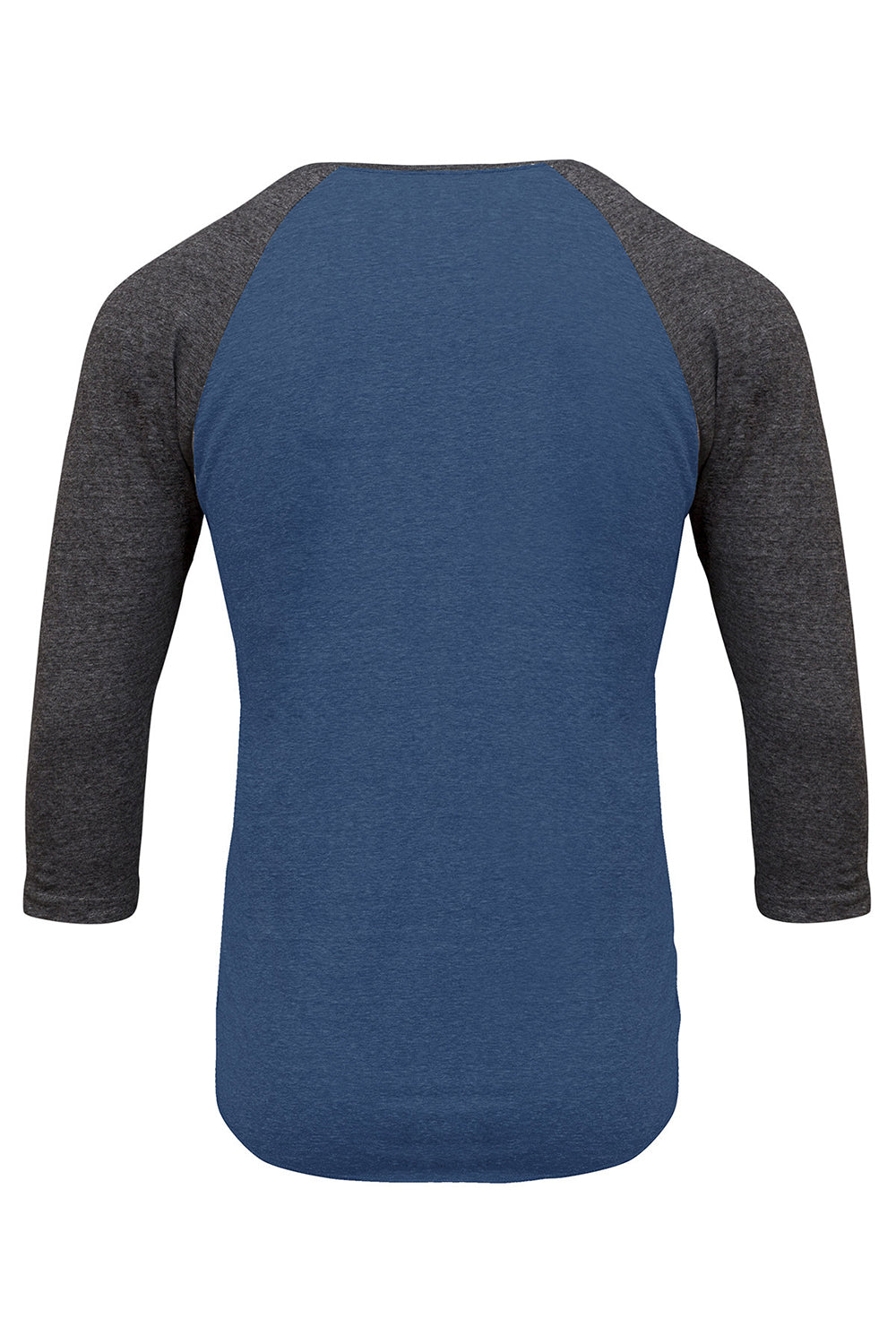 Threadfast Apparel 302G Mens 3/4 Sleeve Crewneck T-Shirt Royal Blue/Black Flat Back