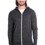 Threadfast Apparel Mens Full Zip Hooded Sweatshirt Hoodie w/ Pockets - Black