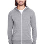 Threadfast Apparel Mens Full Zip Hooded Sweatshirt Hoodie w/ Pockets - Grey