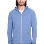 Threadfast Apparel Mens Full Zip Hooded Sweatshirt Hoodie w/ Pockets - Navy Blue