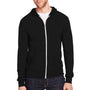 Threadfast Apparel Mens Full Zip Hooded Sweatshirt Hoodie w/ Pockets - Solid Black