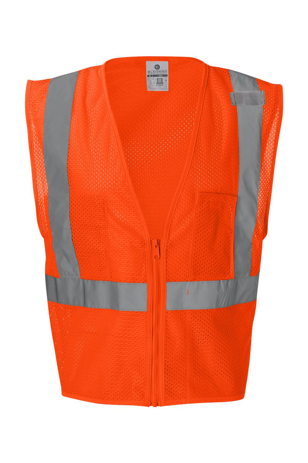 Kishigo 1085-1086 Mens Ultra Cool Mesh Vest w/ Pockets Orange Flat Front