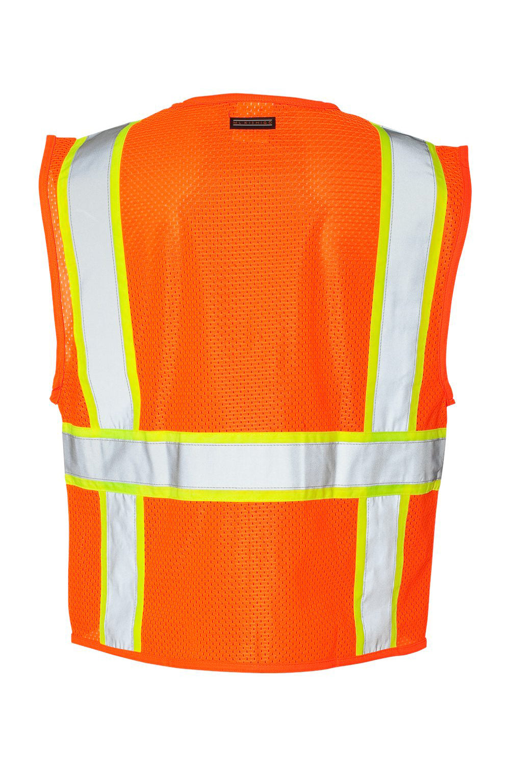 Kishigo 1163-1164 Mens Ultra Cool Solid Front Vest w/ Mesh Back Orange Flat Back