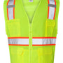 Kishigo Mens Ultra Cool Solid Front Vest w/ Mesh Back - Lime Green - NEW