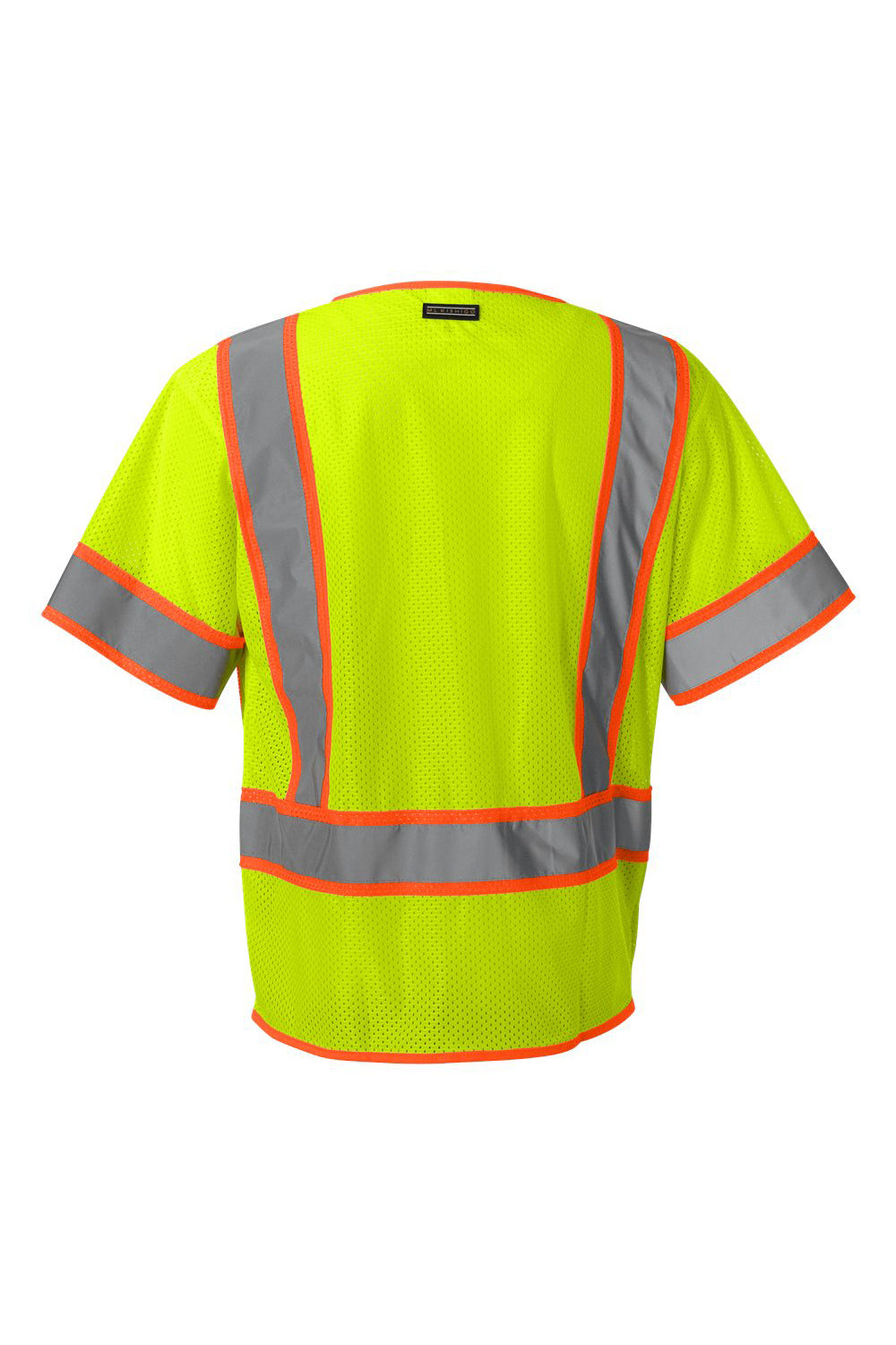 Kishigo 1242-1243 Mens Ultra Cool 6 Pocket Mesh Surveyors Vest Lime Green Flat Back