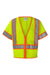 Kishigo 1242-1243 Mens Ultra Cool 6 Pocket Mesh Surveyors Vest Lime Green Flat Front