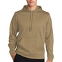 Sport-Tek Mens Sport-Wick Moisture Wicking Fleece Hooded Sweatshirt Hoodie - Coyote Brown