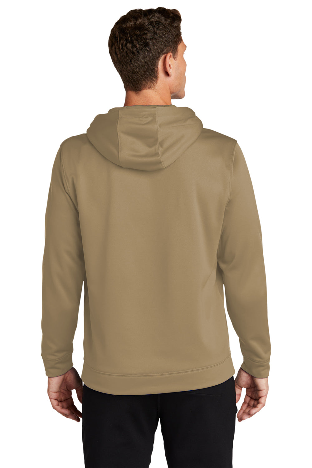 Sport-Tek F244 Mens Sport-Wick Moisture Wicking Fleece Hooded Sweatshirt Hoodie Coyote Brown Model Back