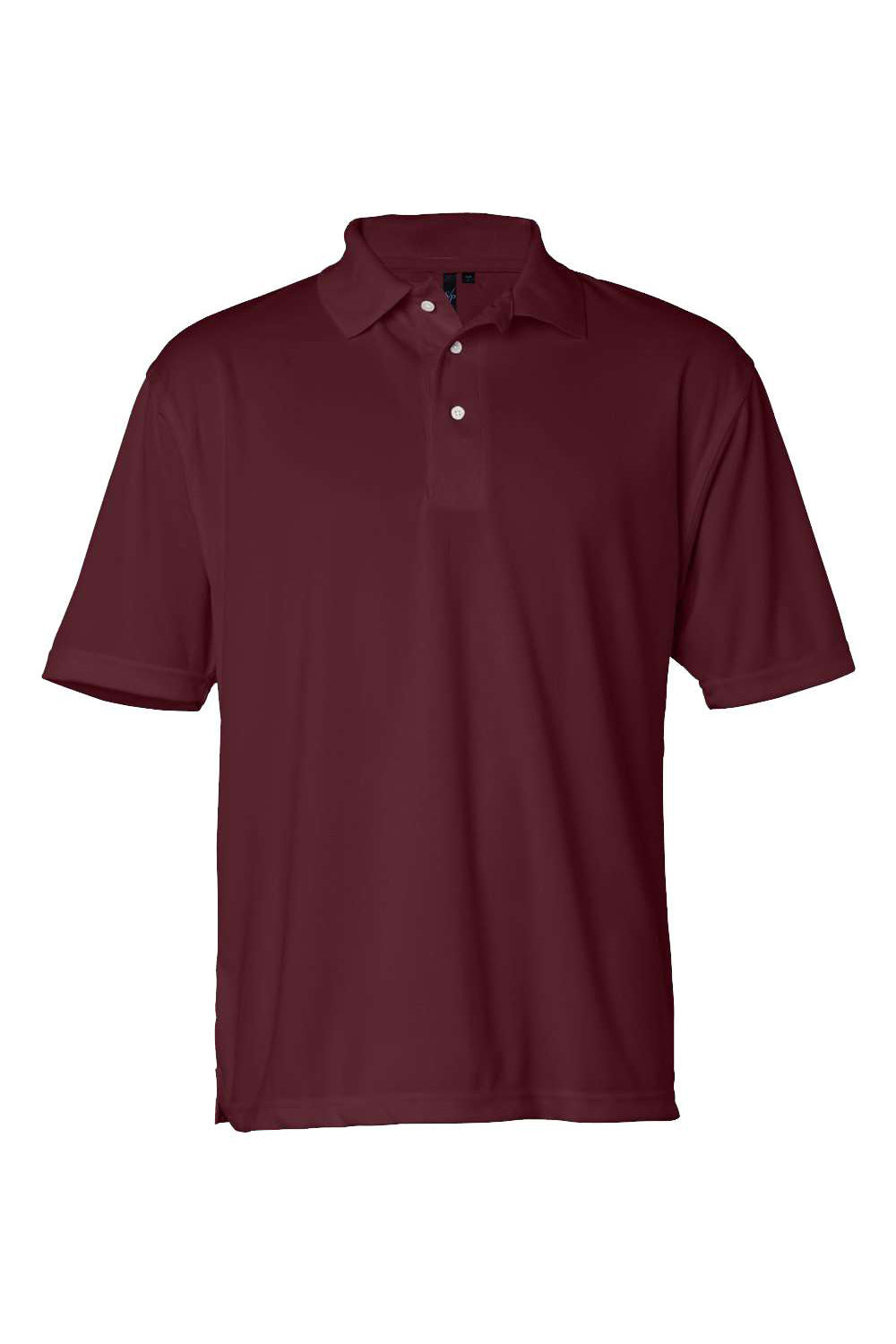 Sierra Pacific 0469 Mens Moisture Wish Mesh Short Sleeve Polo Shirt Maroon Flat Front