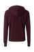 Independent Trading Co. PRM90HTZ Mens French Terry Full Zip Hooded Sweatshirt Hoodie Heather Burgundy Flat Back