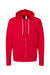 Independent Trading Co. AFX90UNZ Mens Full Zip Hooded Sweatshirt Hoodie Red Flat Front