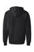 Independent Trading Co. SS4500Z Mens Full Zip Hooded Sweatshirt Hoodie Black Flat Back