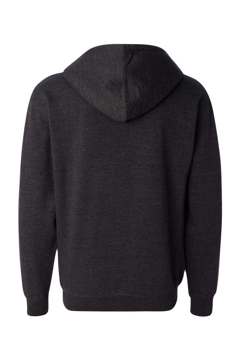 Independent Trading Co. SS4500Z Mens Full Zip Hooded Sweatshirt Hoodie Heather Charcoal Grey Flat Back