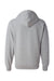 Independent Trading Co. SS4500Z Mens Full Zip Hooded Sweatshirt Hoodie Heather Grey Flat Back