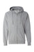 Independent Trading Co. SS4500Z Mens Full Zip Hooded Sweatshirt Hoodie Heather Grey Flat Front