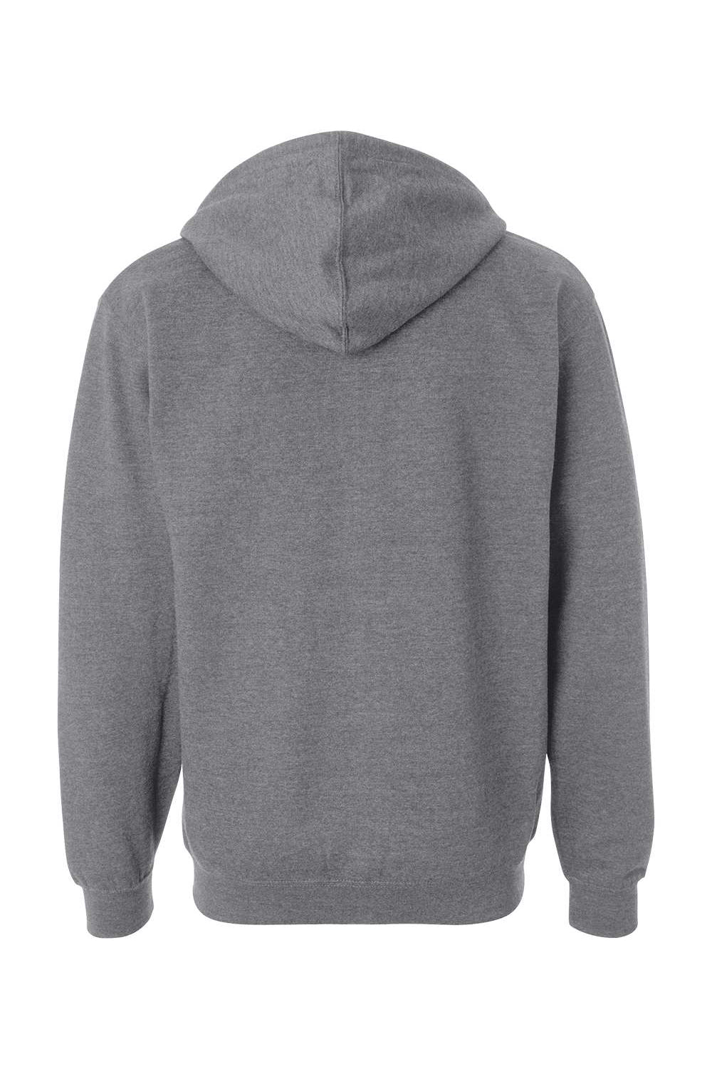 Independent Trading Co. SS4500Z Mens Full Zip Hooded Sweatshirt Hoodie Heather Gunmetal Grey Flat Back