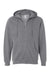 Independent Trading Co. SS4500Z Mens Full Zip Hooded Sweatshirt Hoodie Heather Gunmetal Grey Flat Front