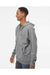 Independent Trading Co. SS4500Z Mens Full Zip Hooded Sweatshirt Hoodie Heather Gunmetal Grey Model Side