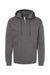 Independent Trading Co. SS4500Z Mens Full Zip Hooded Sweatshirt Hoodie Charcoal Grey Flat Front