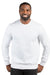 Threadfast Apparel 320C Mens Ultimate Fleece Crewneck Sweatshirt White Model Front