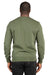 Threadfast Apparel 320C Mens Ultimate Fleece Crewneck Sweatshirt Army Green Model Back