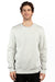 Threadfast Apparel 320C Mens Ultimate Fleece Crewneck Sweatshirt Heather Oatmeal Model Front