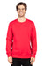 Threadfast Apparel 320C Mens Ultimate Fleece Crewneck Sweatshirt Red Model Front