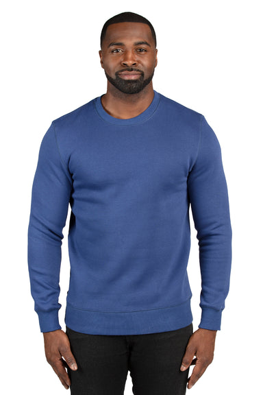 Threadfast Apparel 320C Mens Ultimate Fleece Crewneck Sweatshirt Navy Blue Model Front