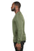 Threadfast Apparel 320C Mens Ultimate Fleece Crewneck Sweatshirt Army Green Model Side