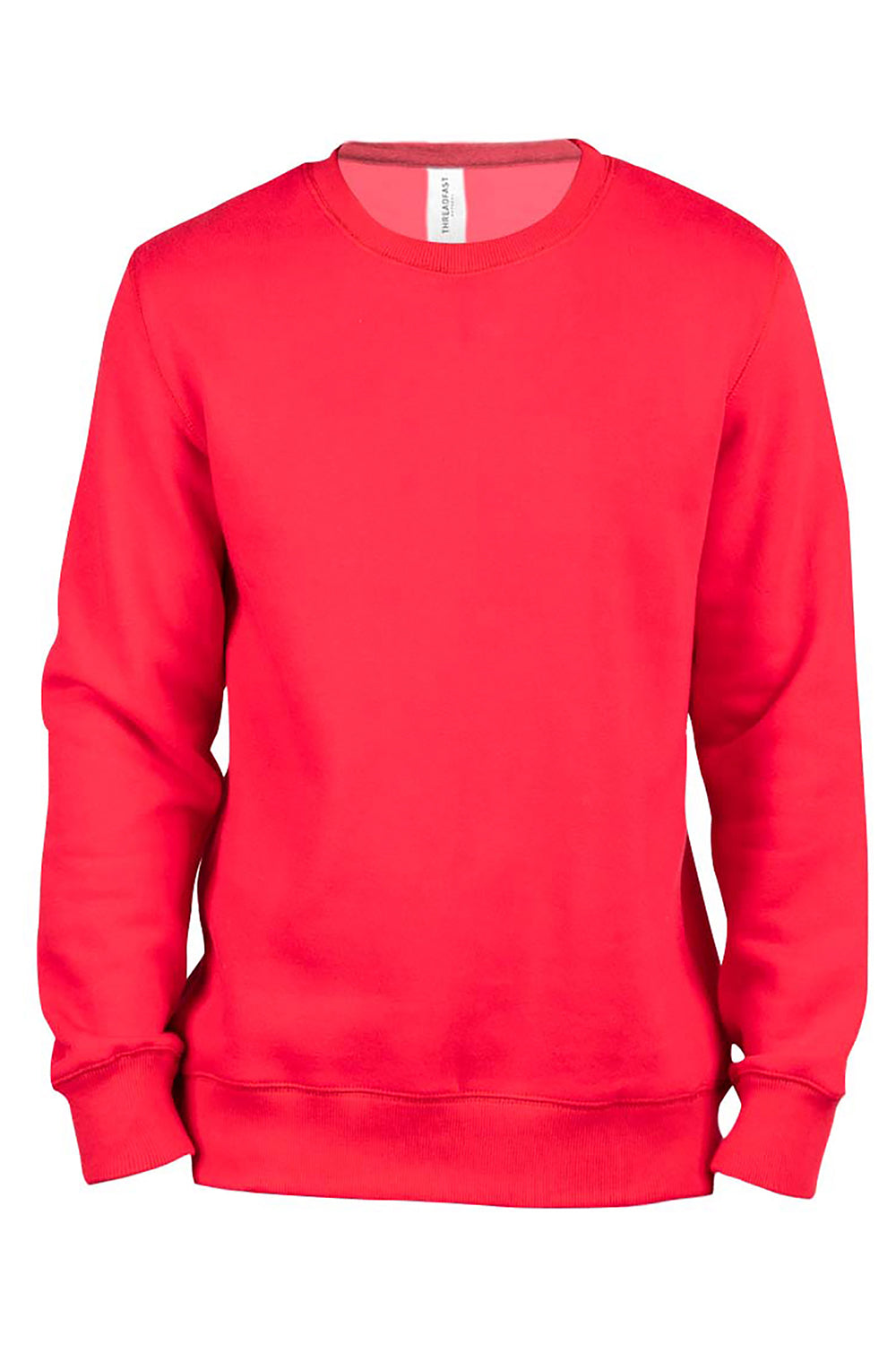 Threadfast Apparel 320C Mens Ultimate Fleece Crewneck Sweatshirt Red Flat Front