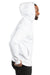 Threadfast Apparel 320H Mens Ultimate Fleece Hooded Sweatshirt Hoodie w/ Pockets White Model Side