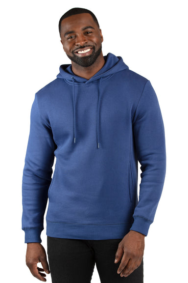 Threadfast Apparel 320H Mens Ultimate Fleece Hooded Sweatshirt Hoodie w/ Pockets Navy Blue Model Front